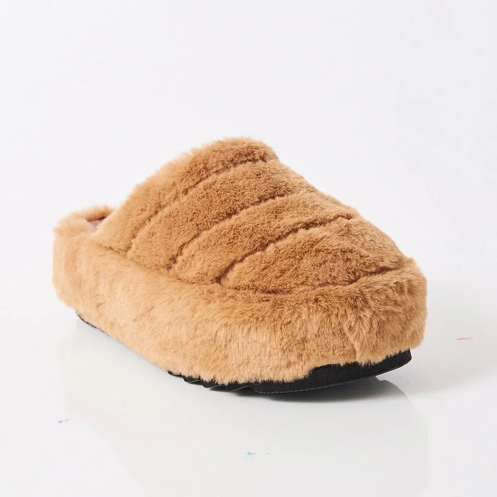 🎉LAST CHANCE🎉 FREE PEOPLE It's A Vibe Platform Slippers / Teddy - Picture 5 of 12